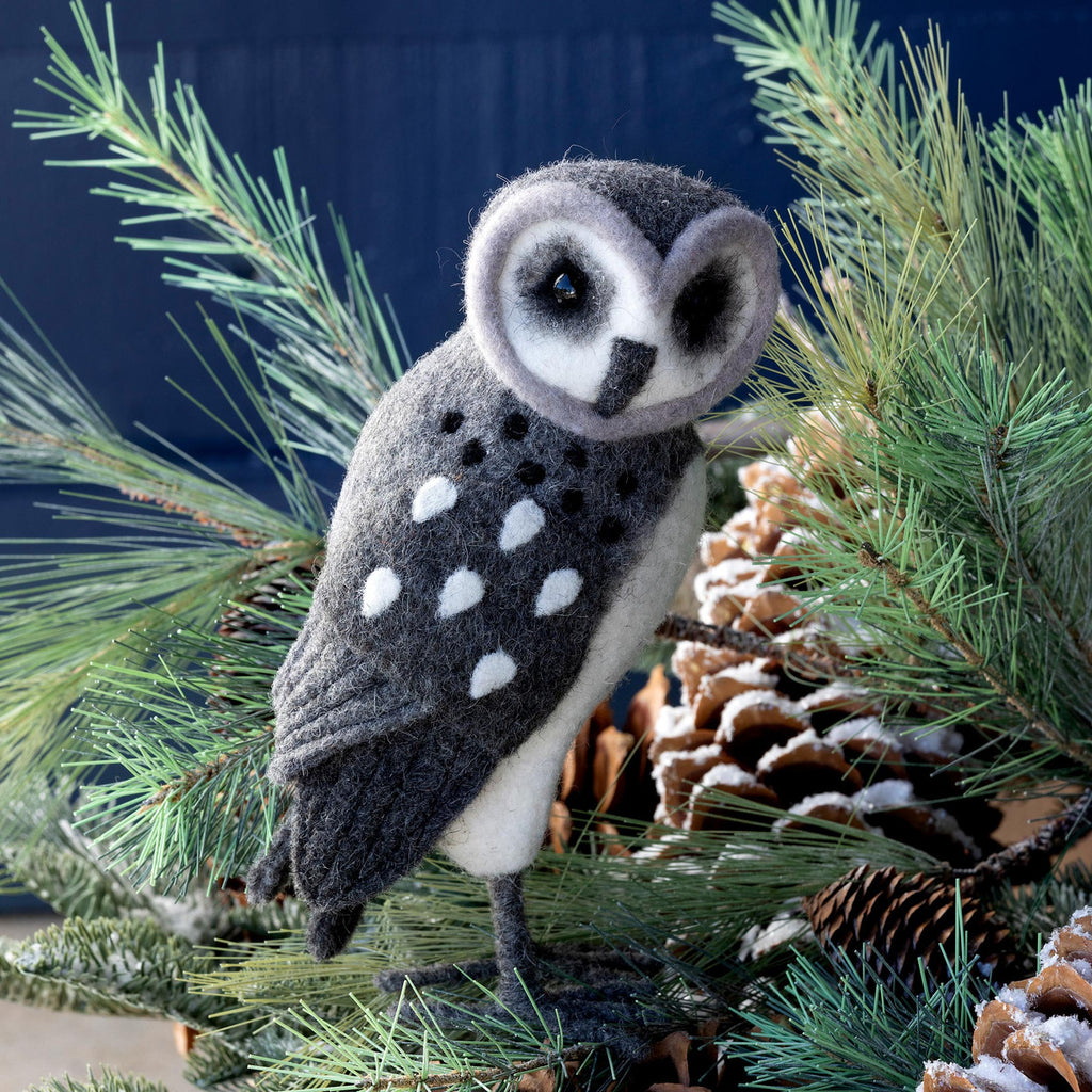 Wool Grey Barn Owl - Bombay Mercantile