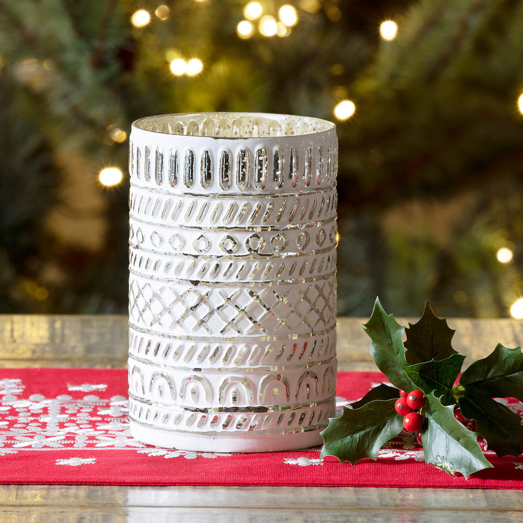 St. Lucia Embossed Hurricane, Large - Bombay Mercantile