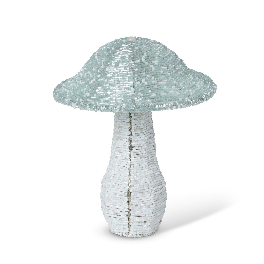 Alpine Blue Beaded Glass Mushroom - Bombay Mercantile