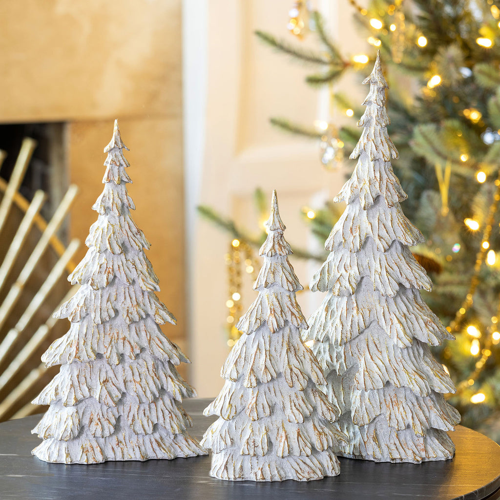 Snowy Tabletop Pine Tree, Large - Bombay Mercantile