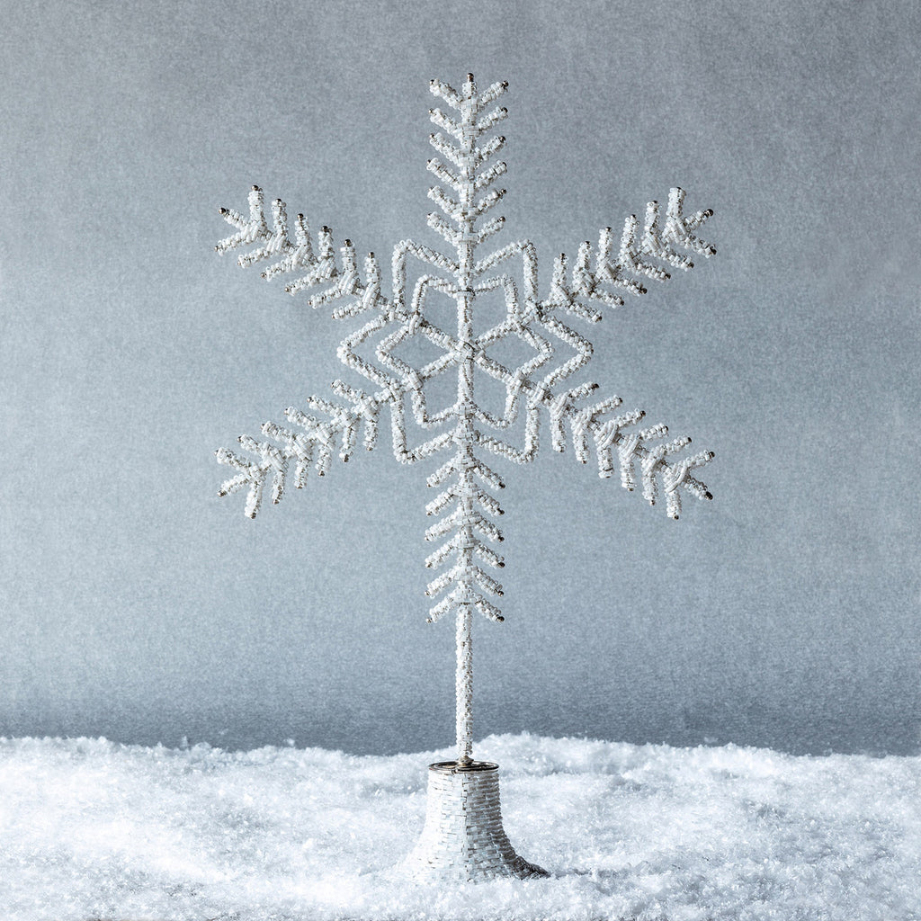 Beaded Tabletop Snowflake, Large - Bombay Mercantile