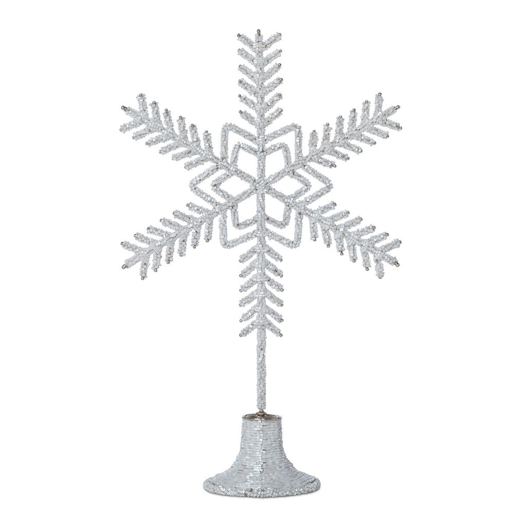 Beaded Tabletop Snowflake, Large - Bombay Mercantile