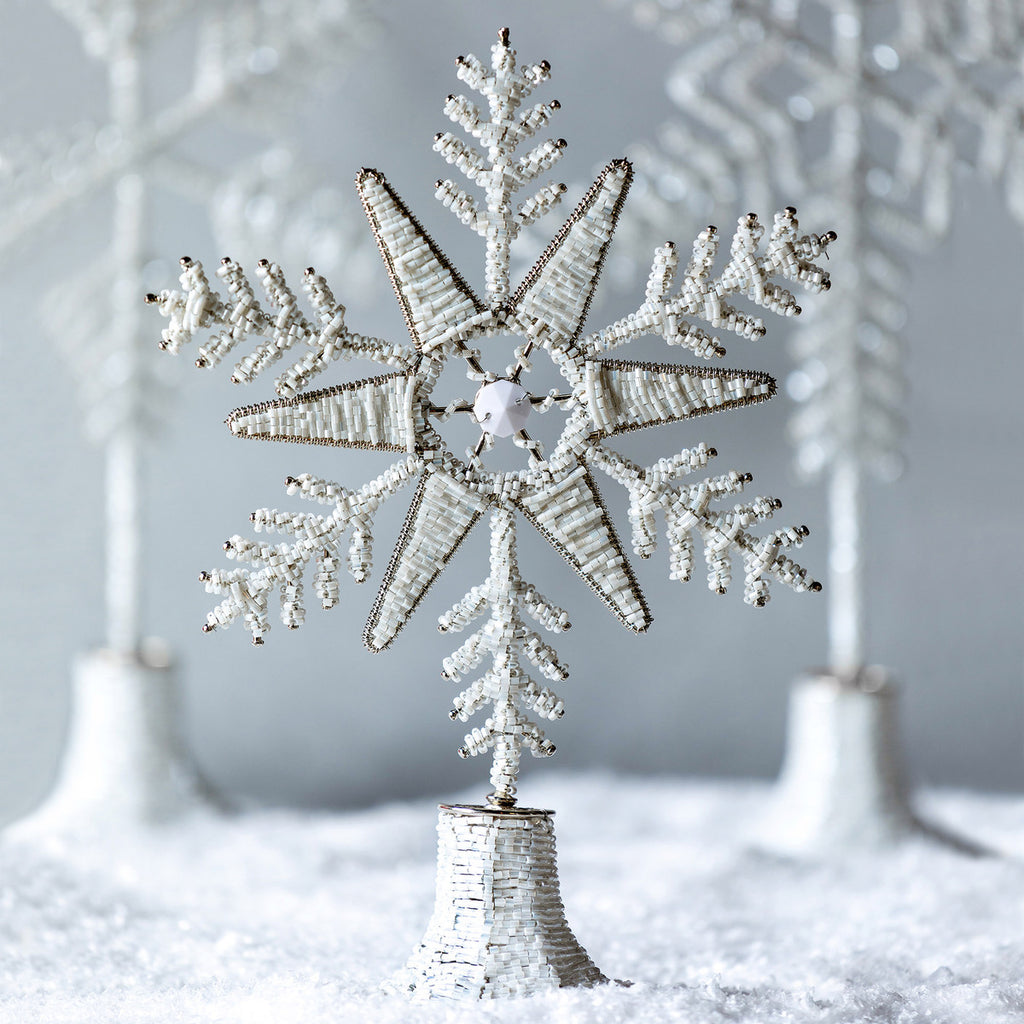 Beaded Tabletop Snowflake, Small - Bombay Mercantile