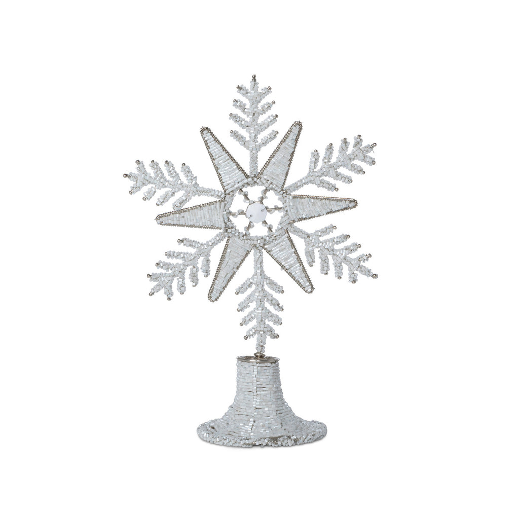 Beaded Tabletop Snowflake, Small - Bombay Mercantile