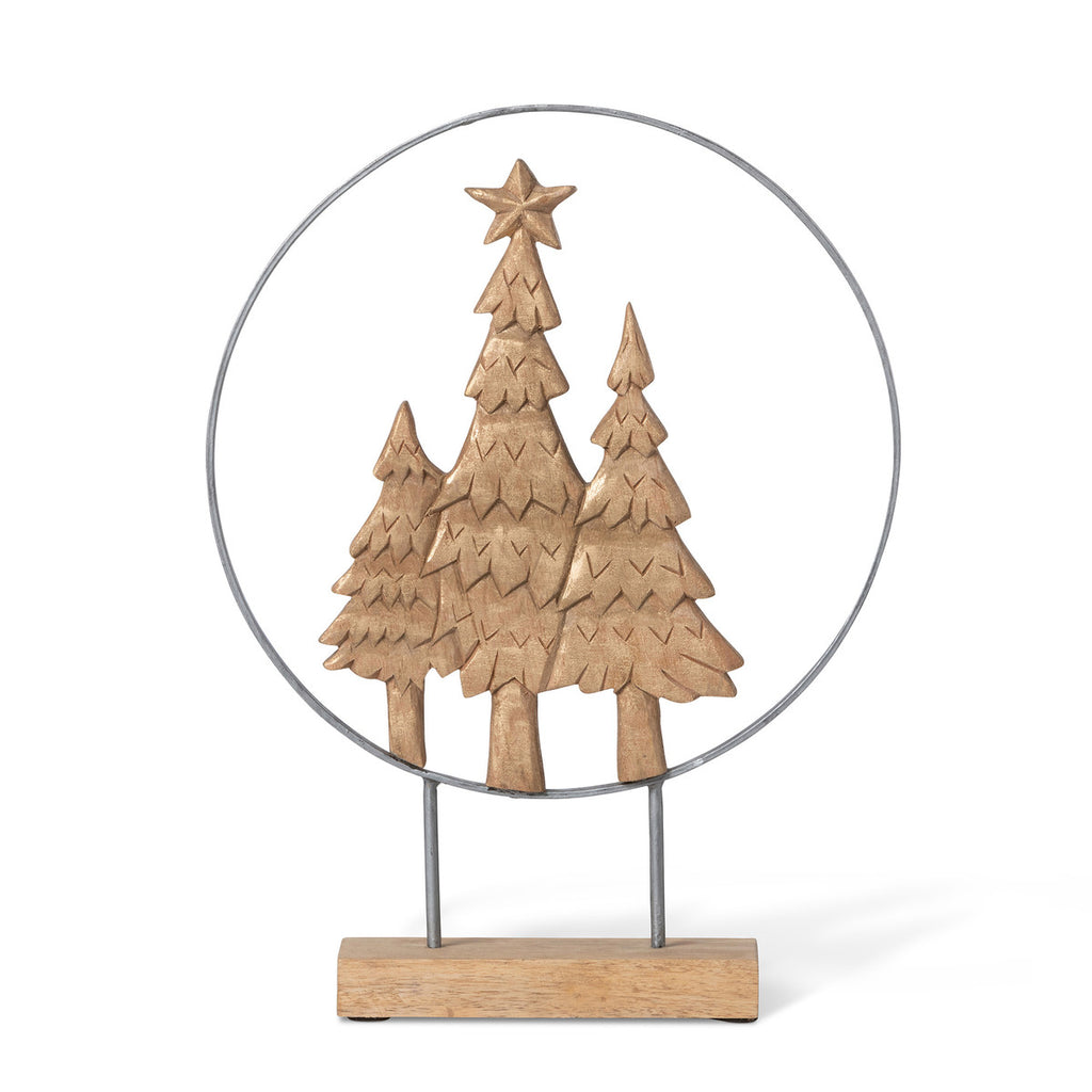 Hand Carved Christmas Tree Sculpture - Bombay Mercantile
