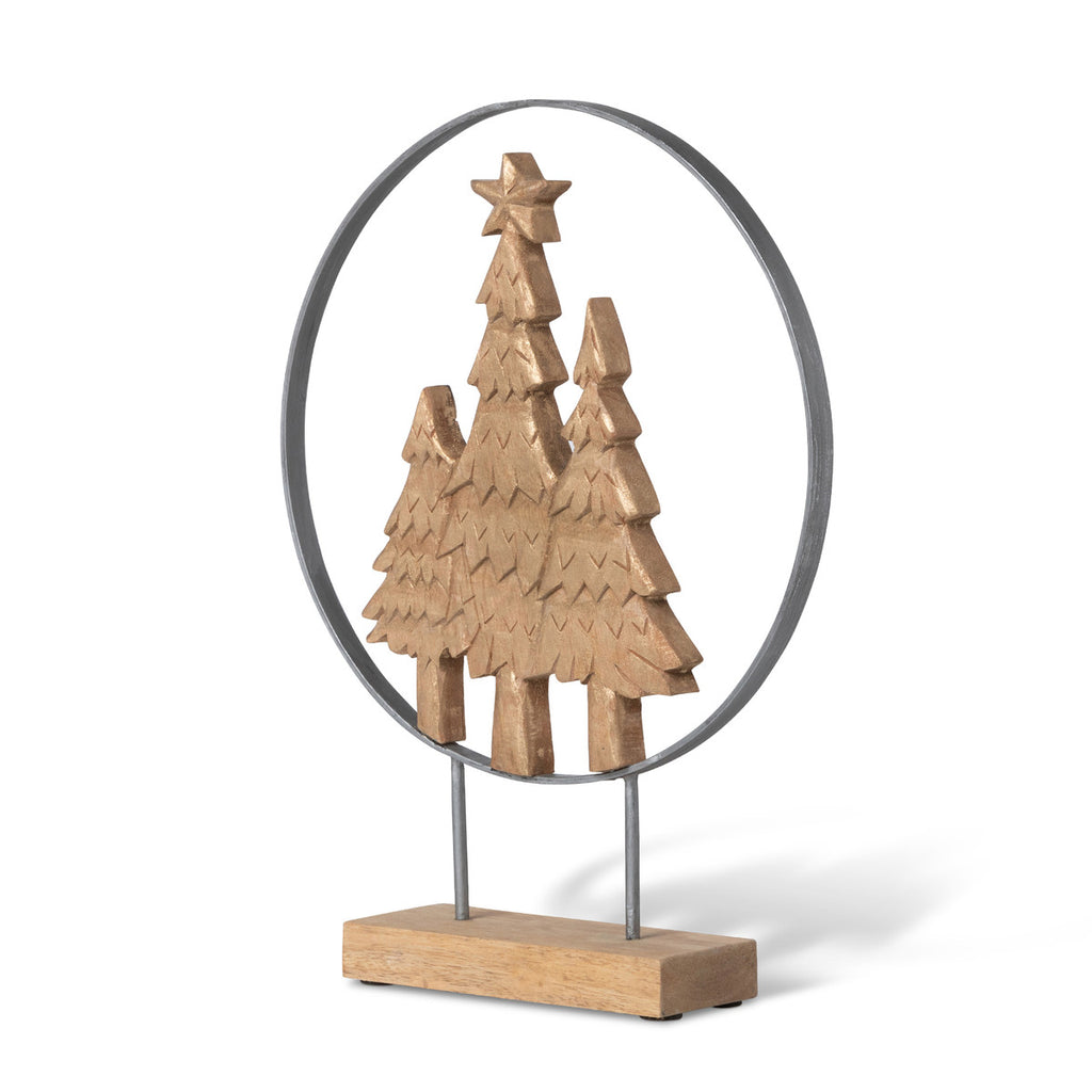 Hand Carved Christmas Tree Sculpture - Bombay Mercantile