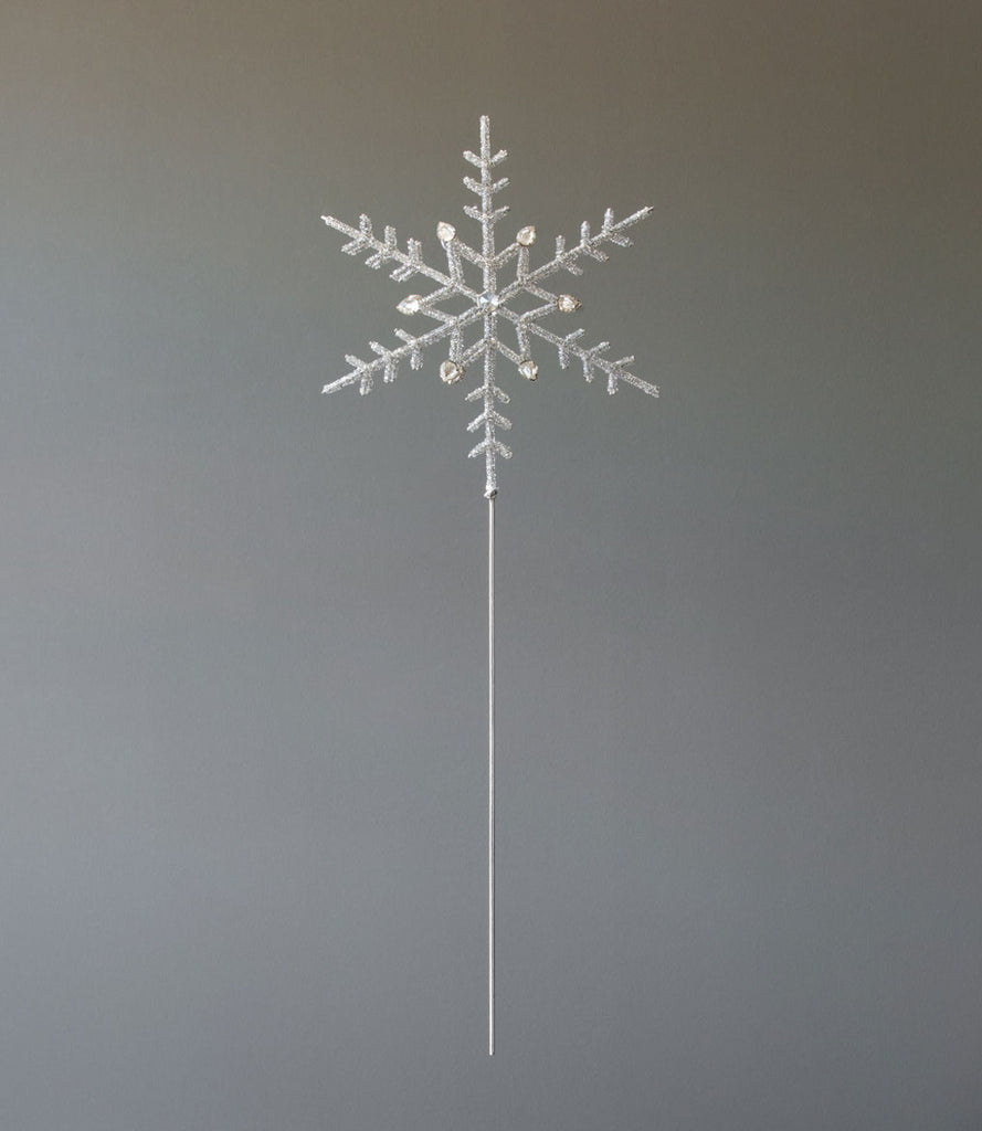 Glass Beaded & Gem Snowflake Tree Topper - Bombay Mercantile