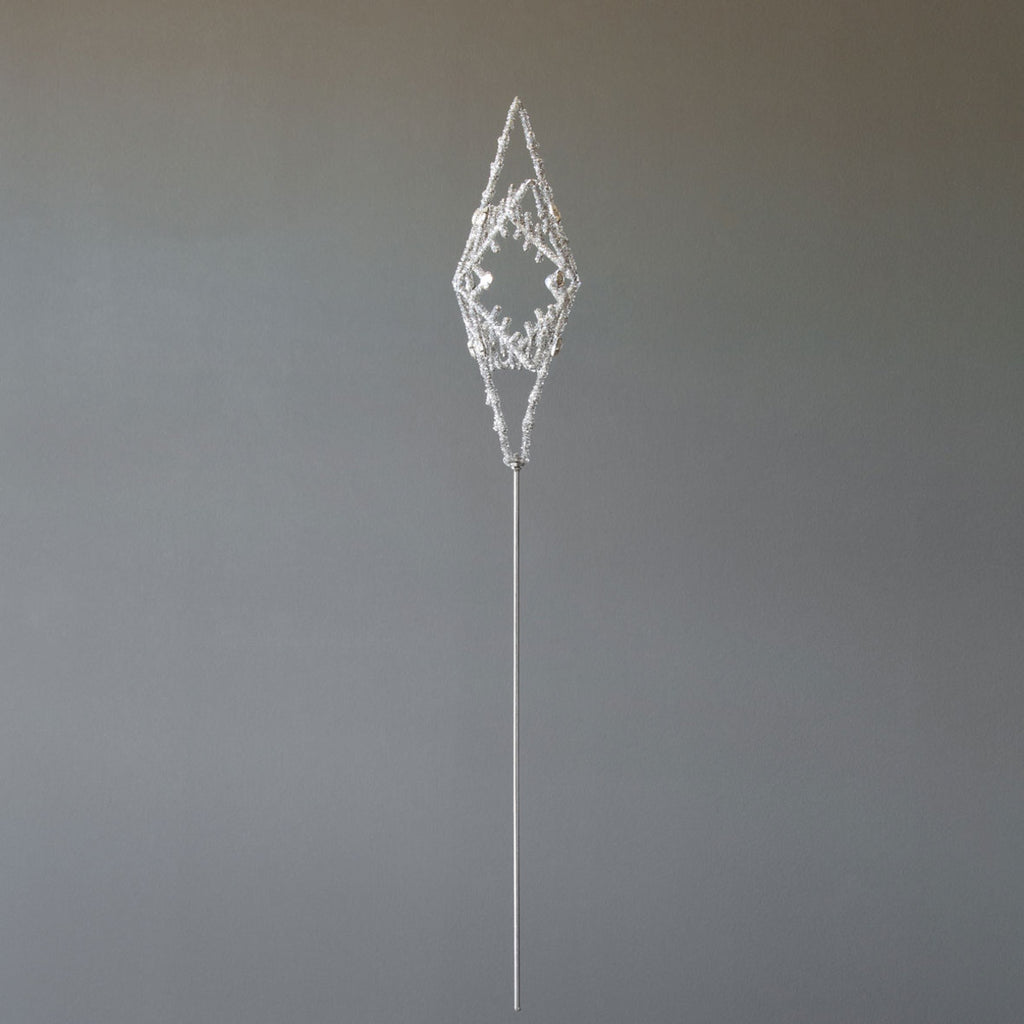 Glass Beaded & Gem Snowflake Tree Topper - Bombay Mercantile
