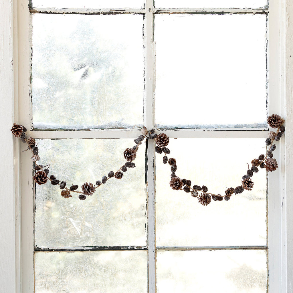 Frosted Mixed Pine Cone Garland - Bombay Mercantile