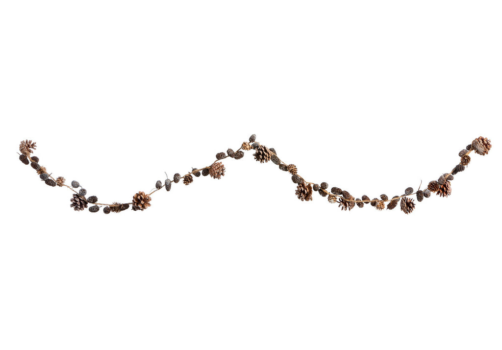 Frosted Mixed Pine Cone Garland - Bombay Mercantile