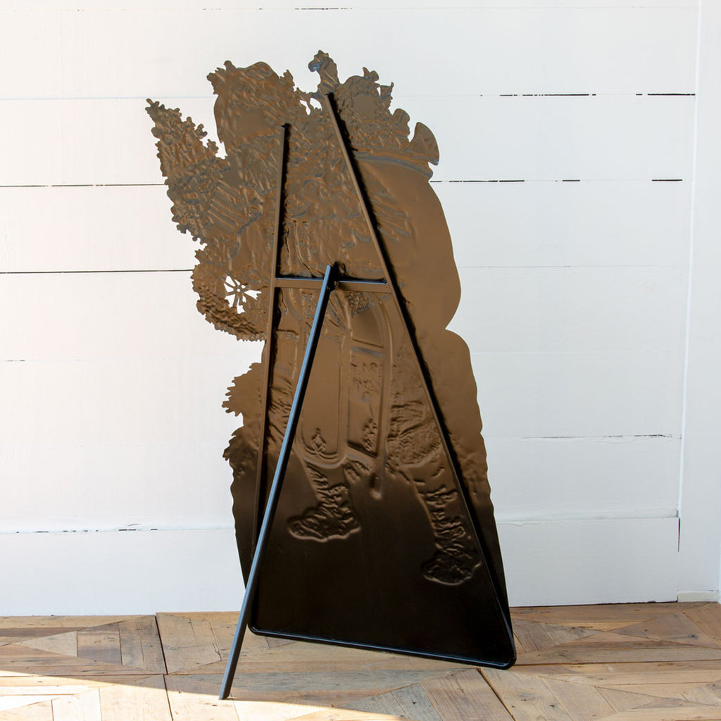 Santa with Pack Metal Yard Decoration - Bombay Mercantile
