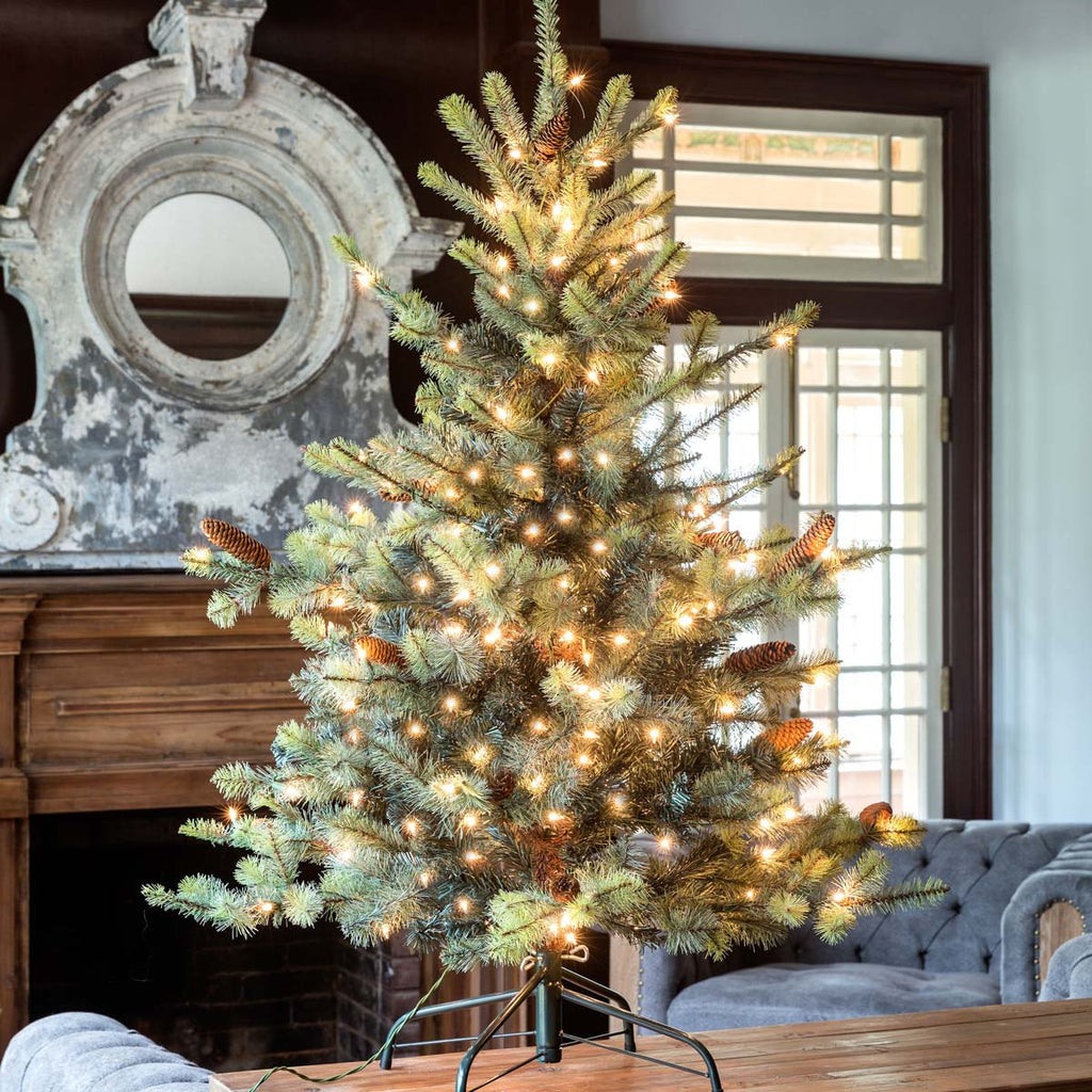 4.5' Park Hill Blue Spruce LED Lights - Bombay Mercantile