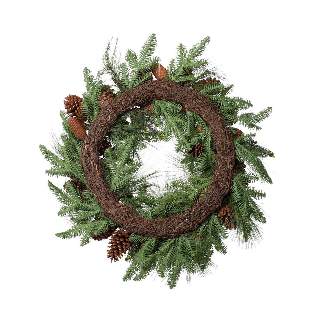 Mixed Pine and Pine Cone Wreath - Bombay Mercantile