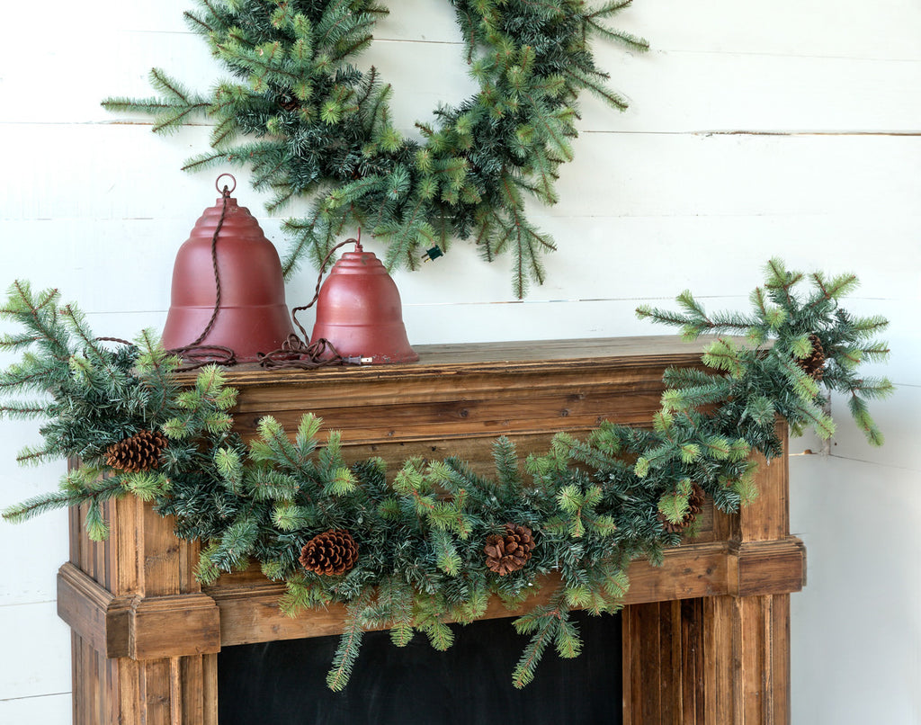Blue Spruce Garland with LED Lights - Bombay Mercantile
