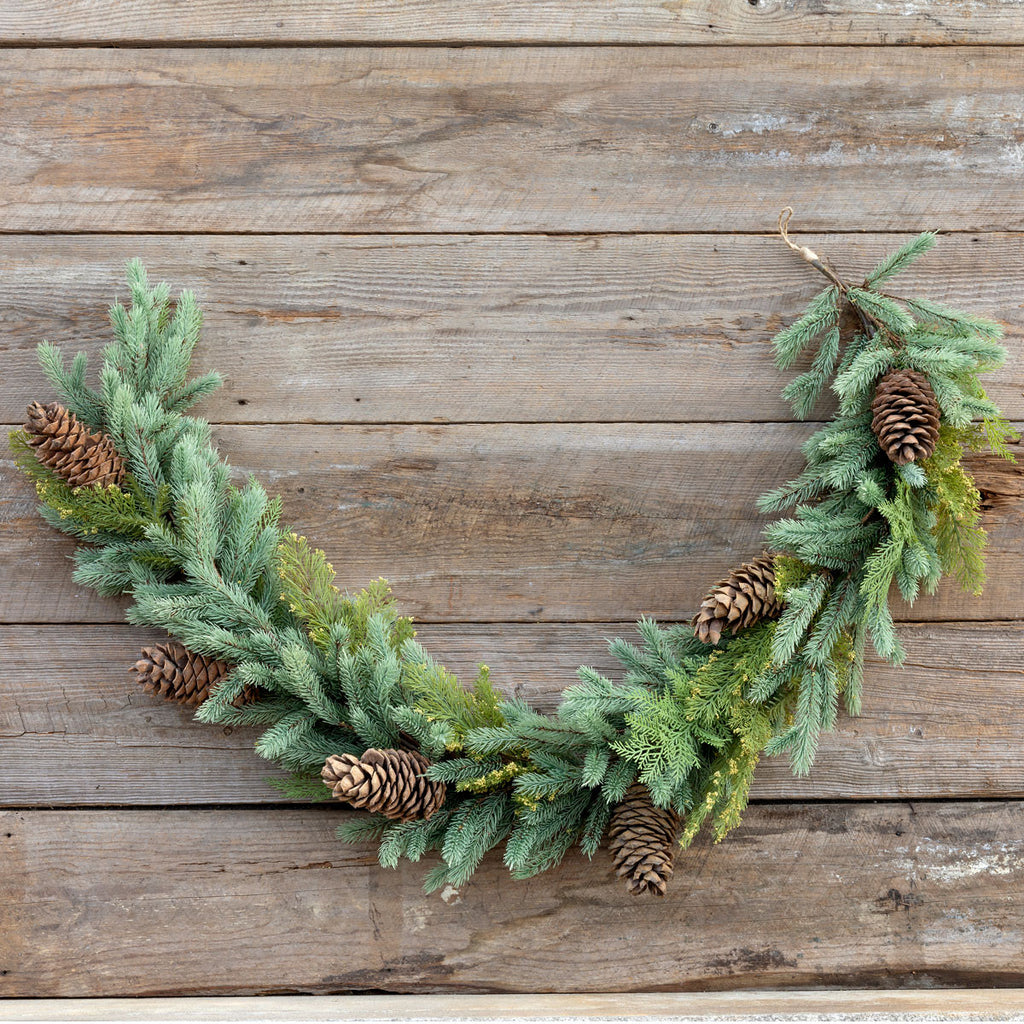 Mixed Evergreen Christmas Garland - Bombay Mercantile