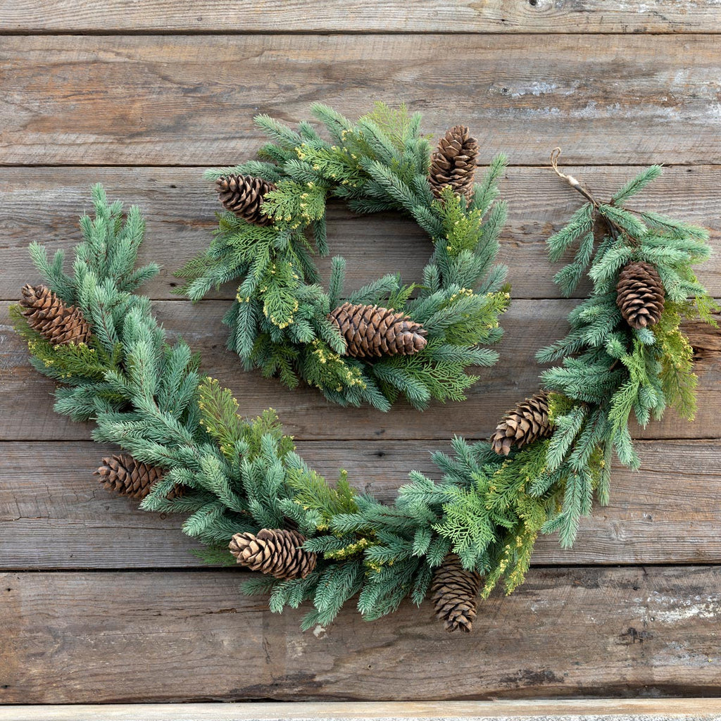 Mixed Evergreen Wreath - Bombay Mercantile