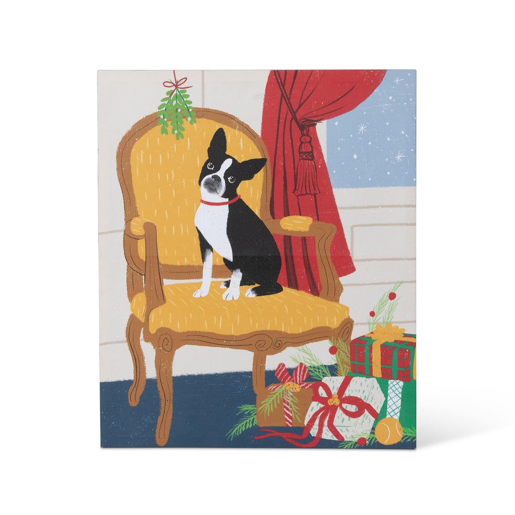 Noelle the French Bulldog on Chair Canvas Print - Bombay Mercantile