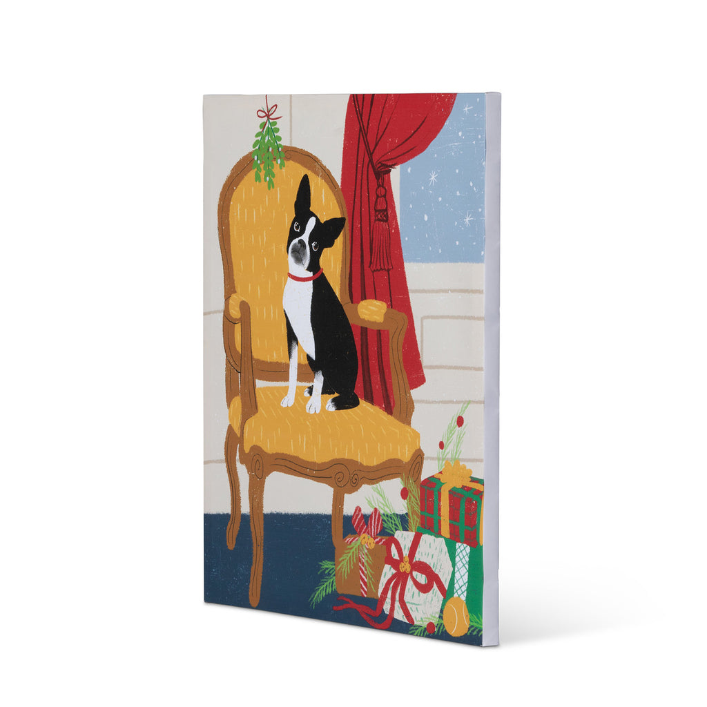 Noelle the French Bulldog on Chair Canvas Print - Bombay Mercantile