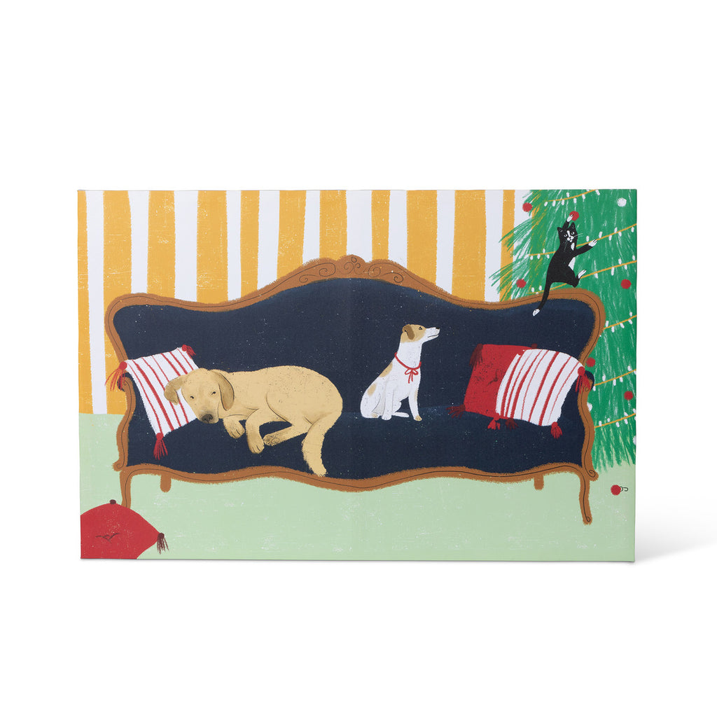 Christmas Eve Pets Canvas Print - Bombay Mercantile