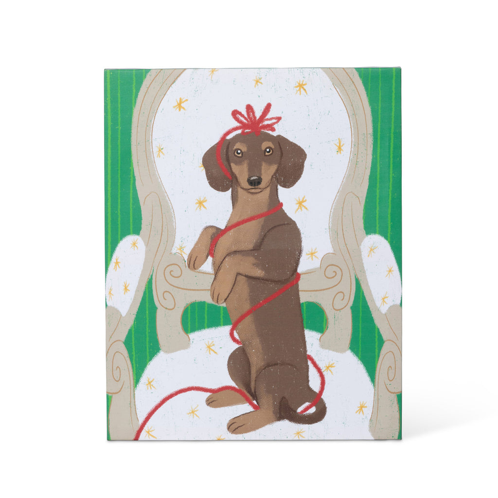 Holiday Dachshund Canvas Print - Bombay Mercantile