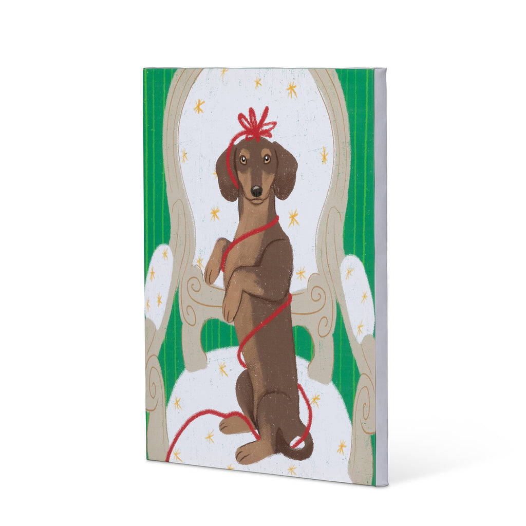 Holiday Dachshund Canvas Print - Bombay Mercantile