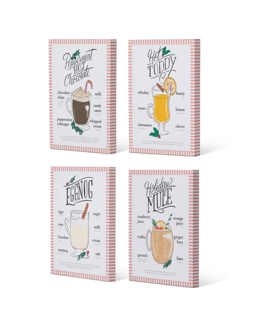Holiday Cocktail Recipes Wooden Plaque - Bombay Mercantile
