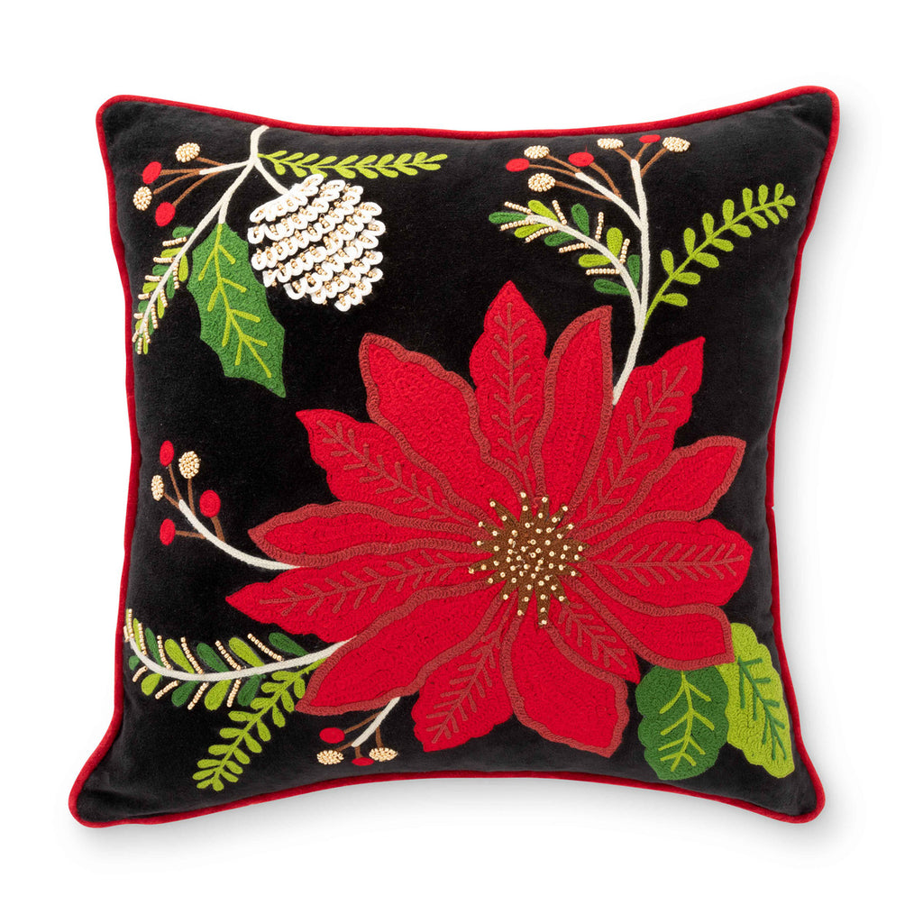 Poinsettia Pillow - Bombay Mercantile