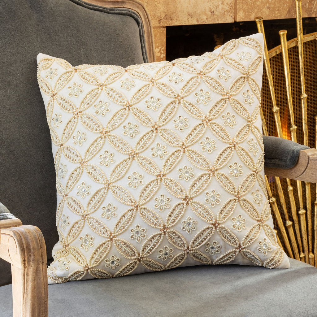 Petite Fleur Velvet Pillow - Bombay Mercantile
