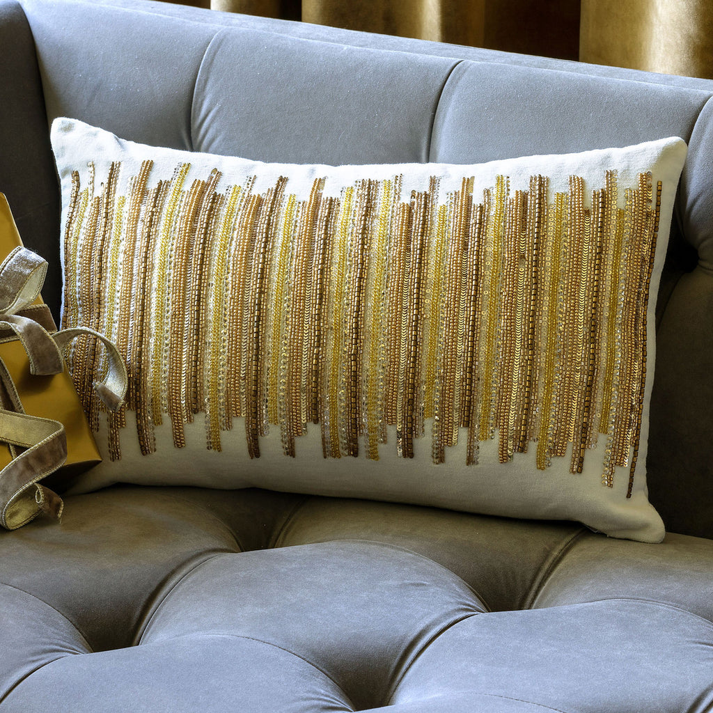 Golden Splendor Velvet Pillow - Bombay Mercantile