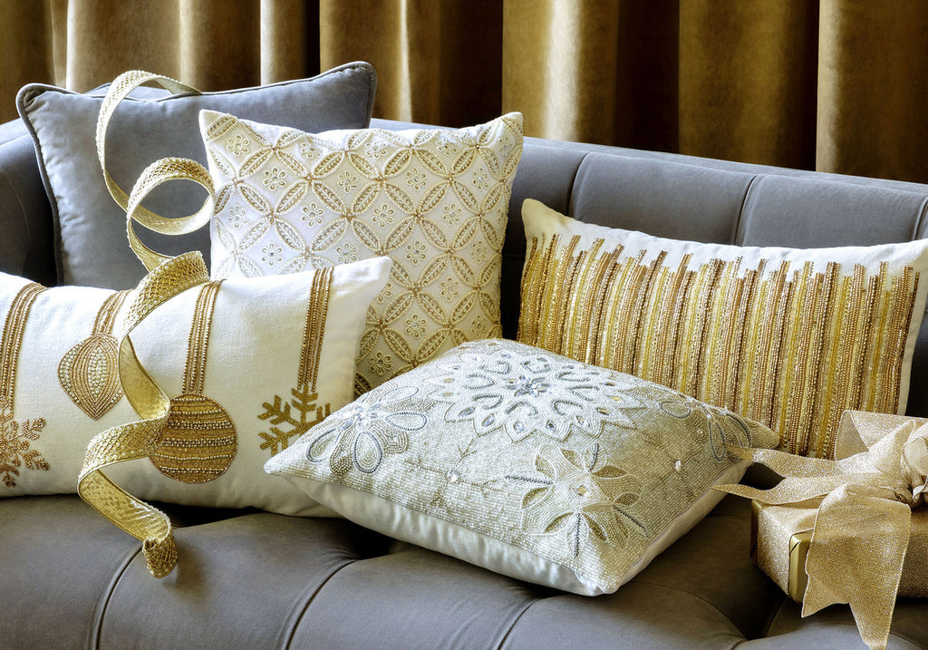 Golden Splendor Velvet Pillow - Bombay Mercantile