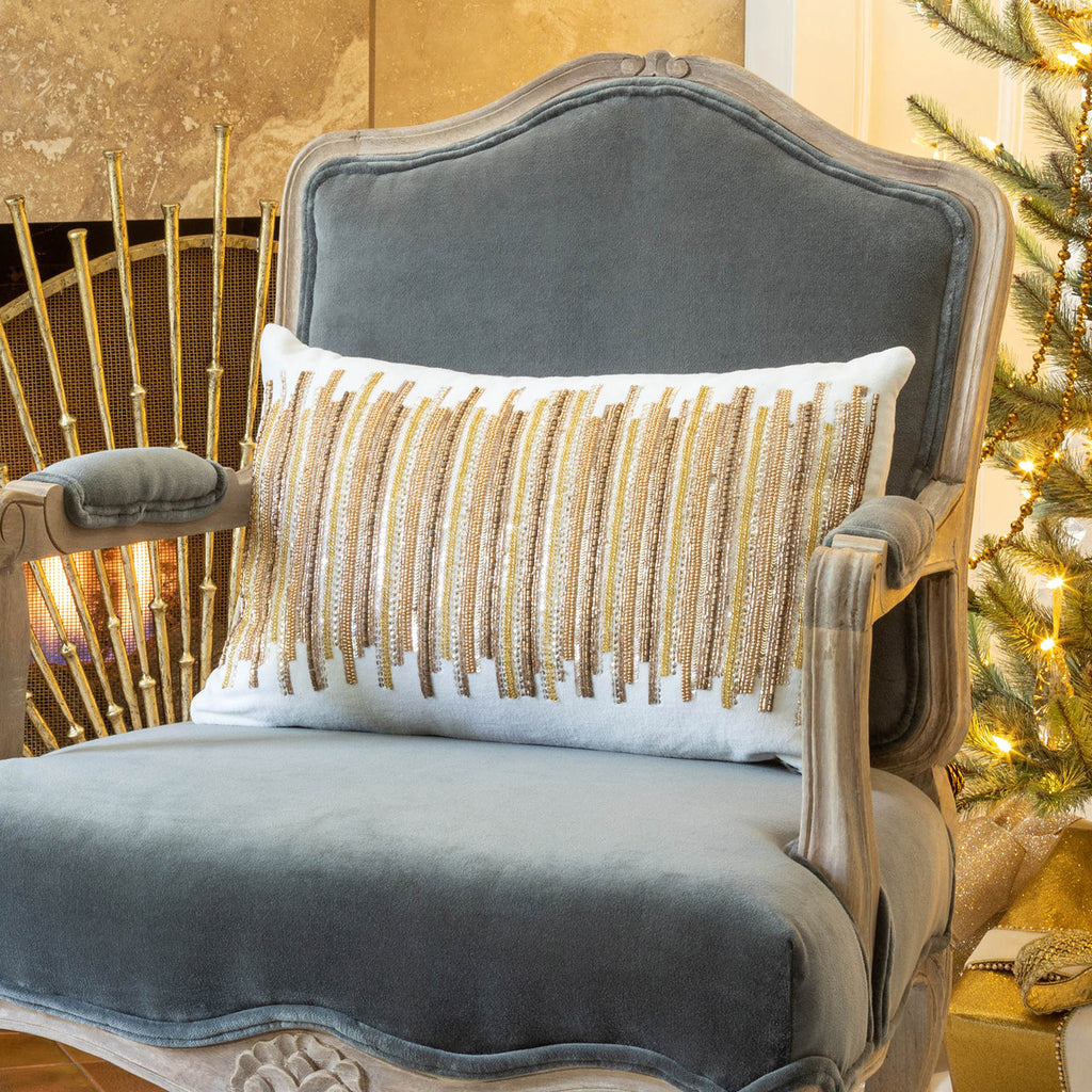 Golden Splendor Velvet Pillow - Bombay Mercantile