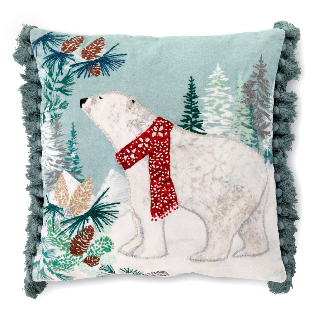 Alpine Forest Pillow with Tassels - Bombay Mercantile