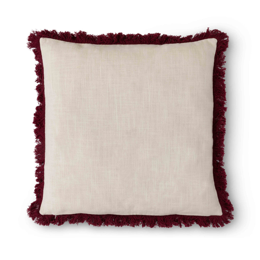Mountain Road Appliqued Cotton Pillow - Bombay Mercantile