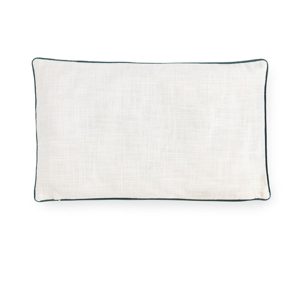 "Let's Get Lost" Appliqued Cotton Pillow - Bombay Mercantile