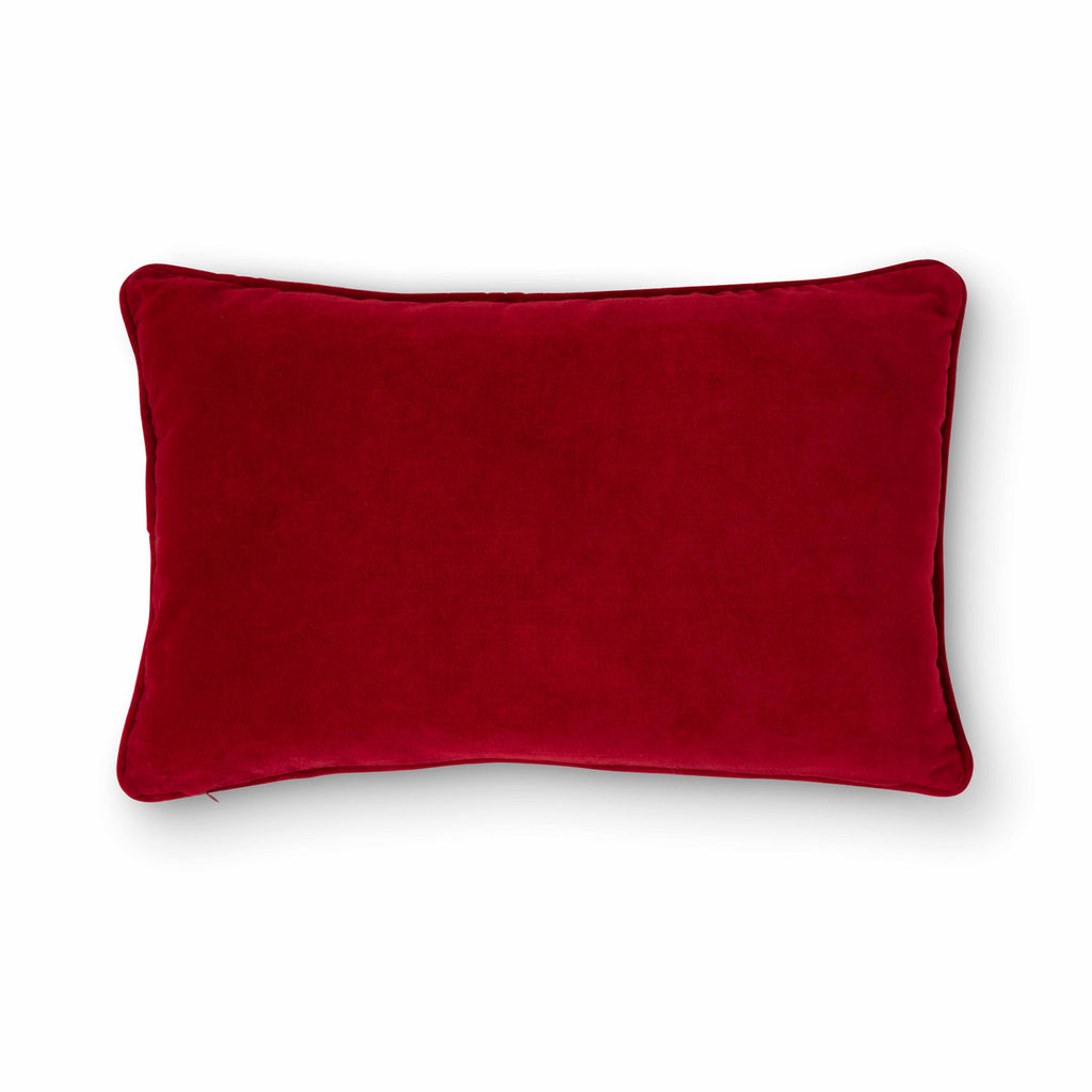 Snowflake Embroidered Cotton Pillow - Bombay Mercantile