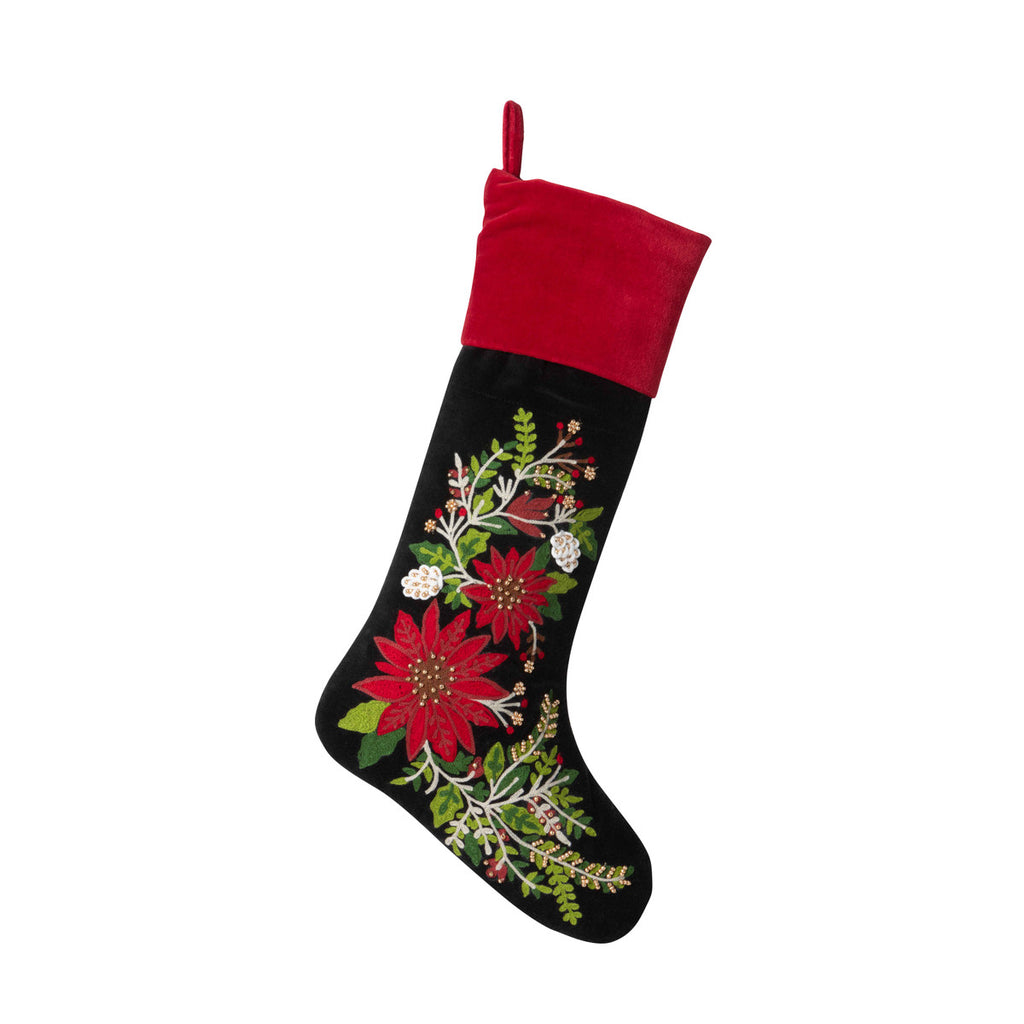 Poinsettia Stocking - Bombay Mercantile
