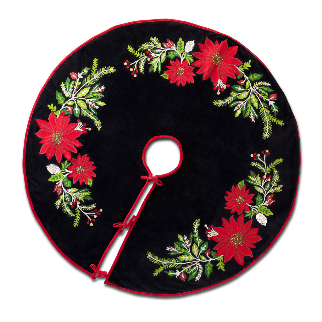 Poinsettia Tree Skirt - Bombay Mercantile