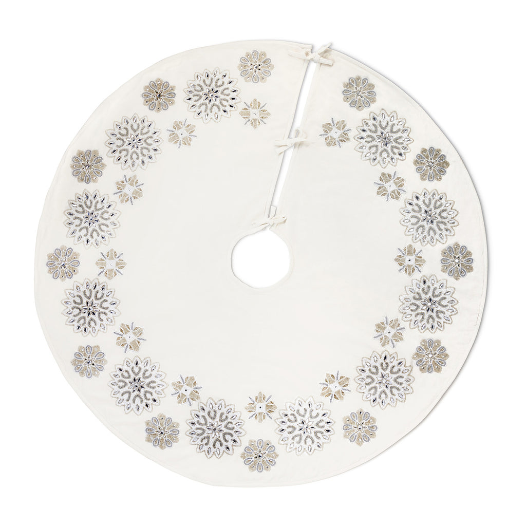 White Frost Tree Skirt - Bombay Mercantile