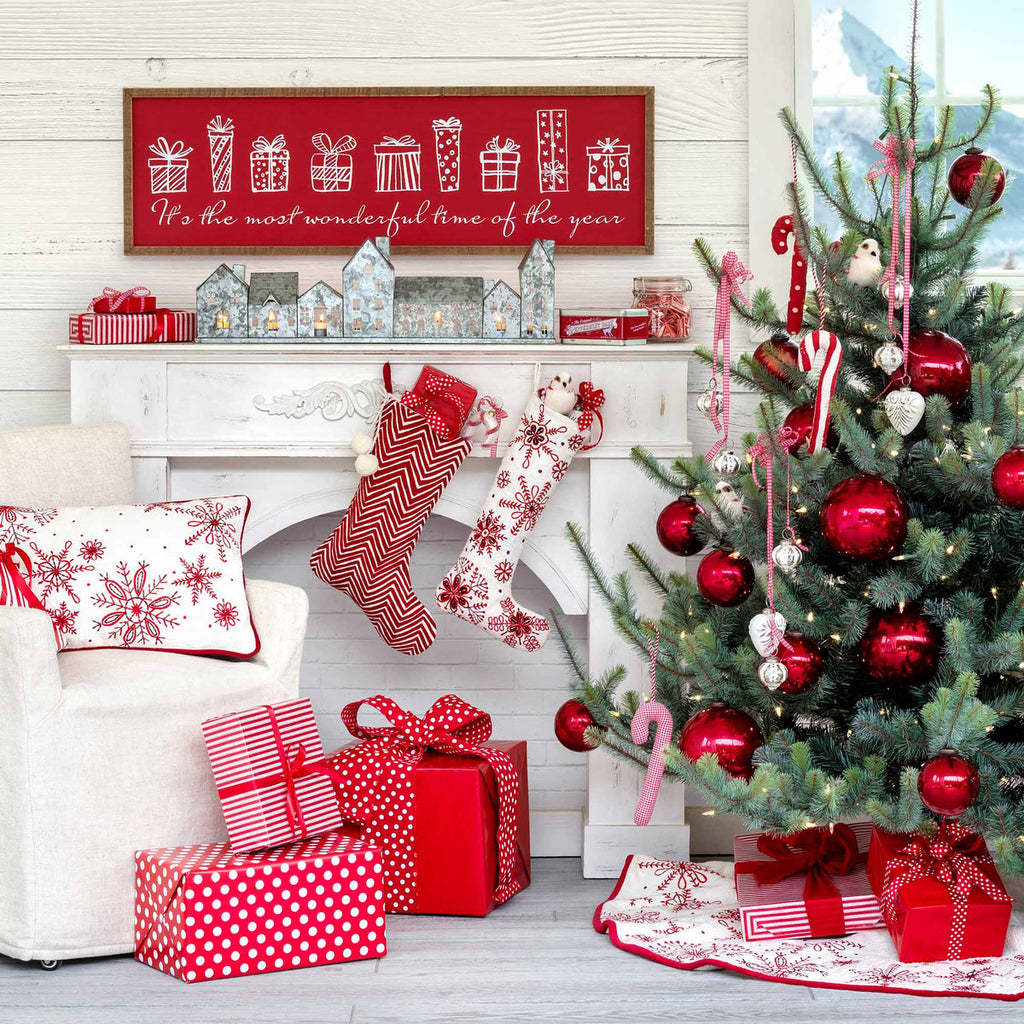 Snowflake Embroidered Tree Skirt - Bombay Mercantile