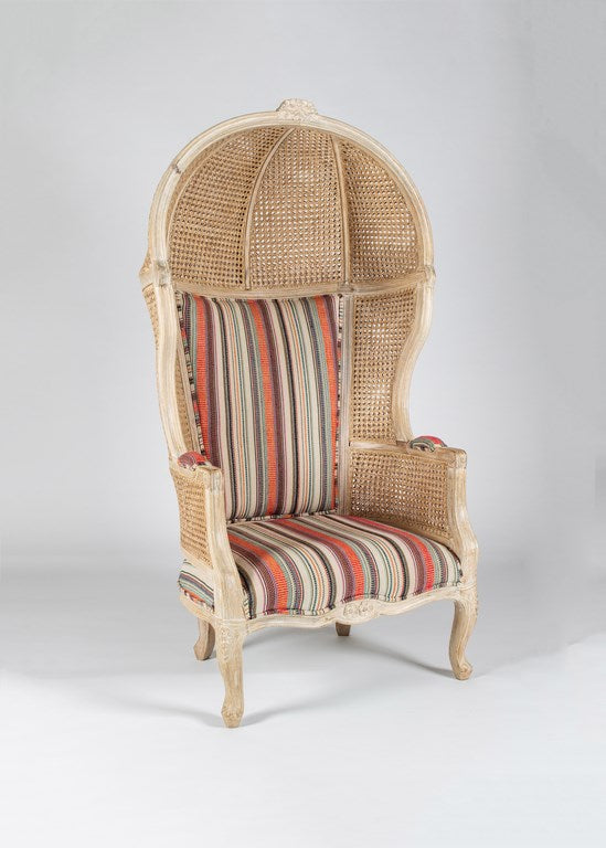 Hooded Rattan arm chair - Bombay Mercantile