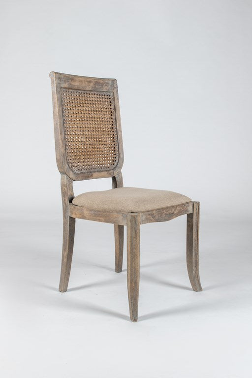 Rattan Back Beige Seat Wood Chairs - Bombay Mercantile
