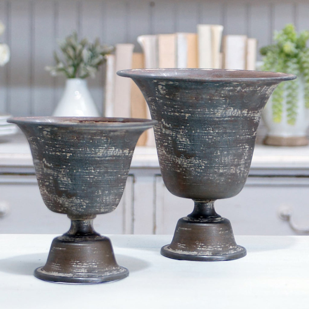Decorative planter urns set - Bombay Mercantile