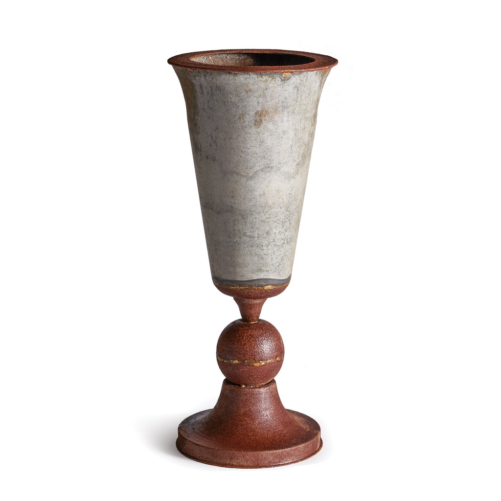 WEATHERED METAL TAPERED CONE URN - The Nifty Decor