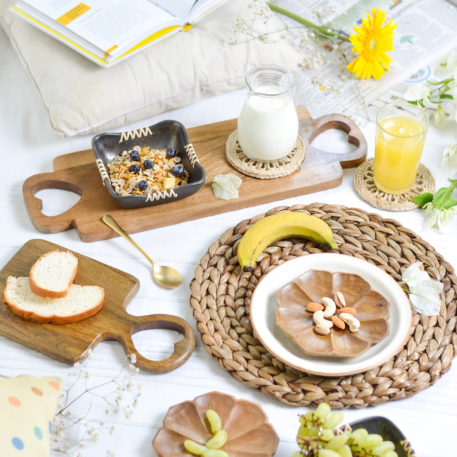 Wooden Heart Single Serve Board/ inc - Bombay Mercantile