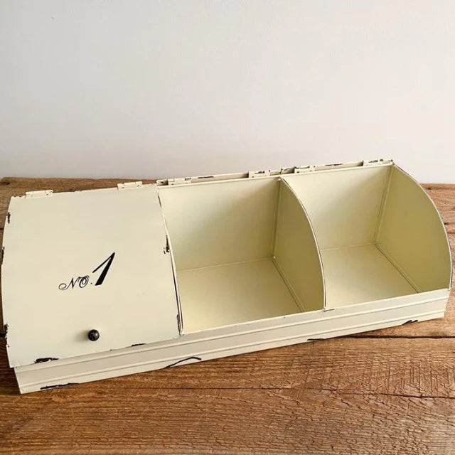 Three Door Divided Storage Bin - Bombay Mercantile