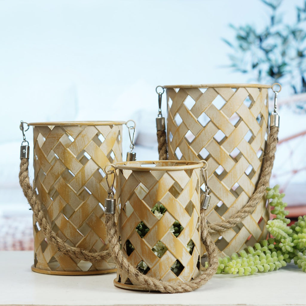 Metal candle holder, Set of 3 - Bombay Mercantile