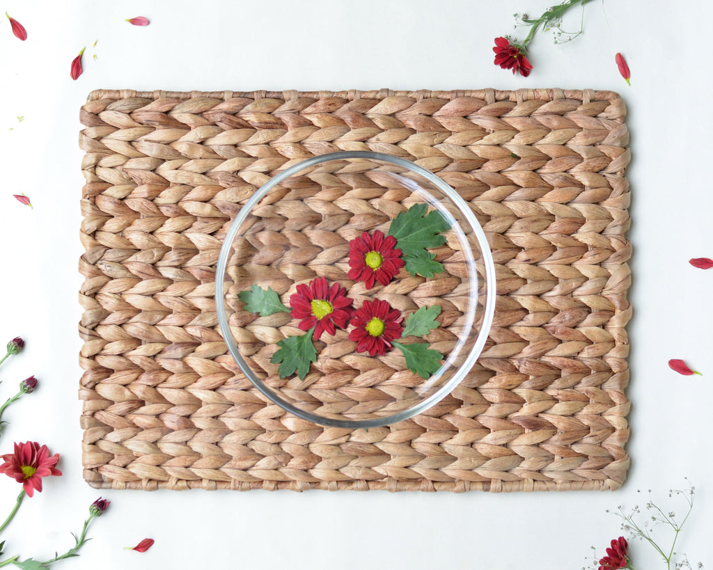 Water Hyacinth Rectangle Table Mat - Bombay Mercantile