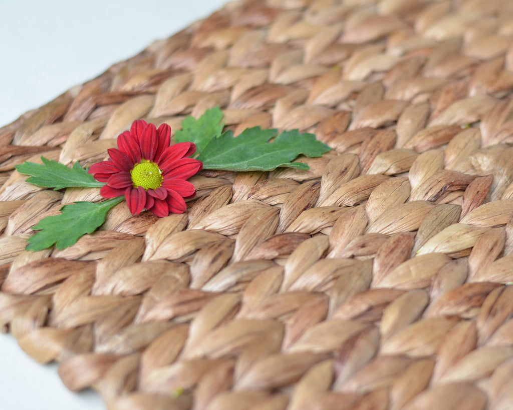 Water Hyacinth Rectangle Table Mat - Bombay Mercantile