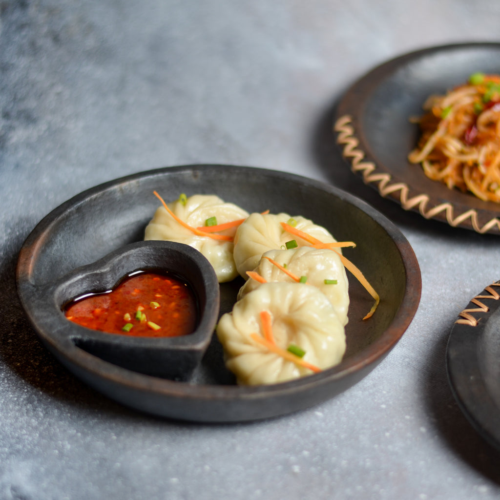 Longpi Heart Chip & Dip Plate - Bombay Mercantile
