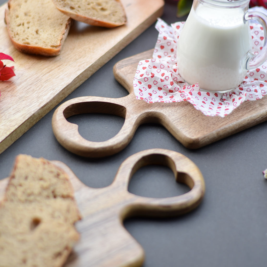 Wooden Heart Single Serve Board/ inc - Bombay Mercantile